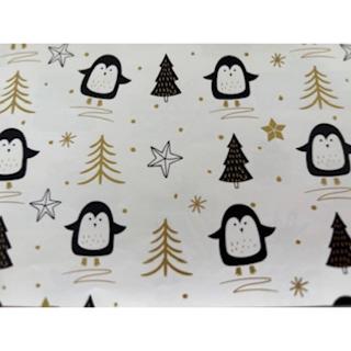 Bobine papier cadeaux 0.70x100m Noel pingouins