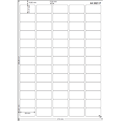 26507W /3250 Etiquettes double enduction 38 x 21,2 mm